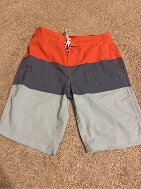 Goodfellow & Co Orange, Navy & Light Blue Colorblock Swim Shorts